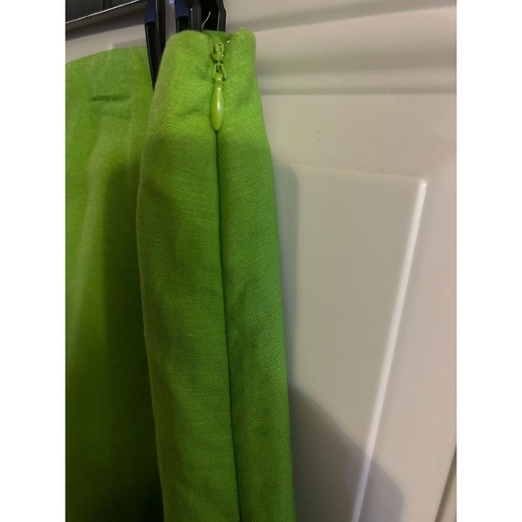 Larry Levine Skirt Womens Size12 Linen Blend Lined Side Zipper Ruffle Bottom EUC - Picture 3 of 9